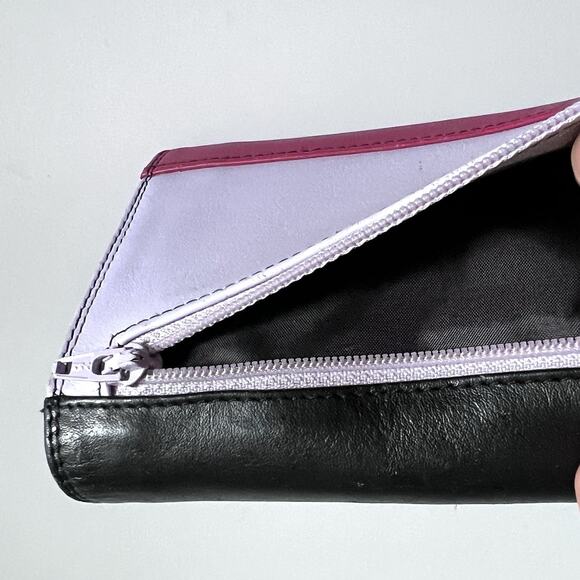 MyWalit Colorful Italian Leather Trifold Wallet ID Window Zip Coin Billfold - Picture 13 of 13